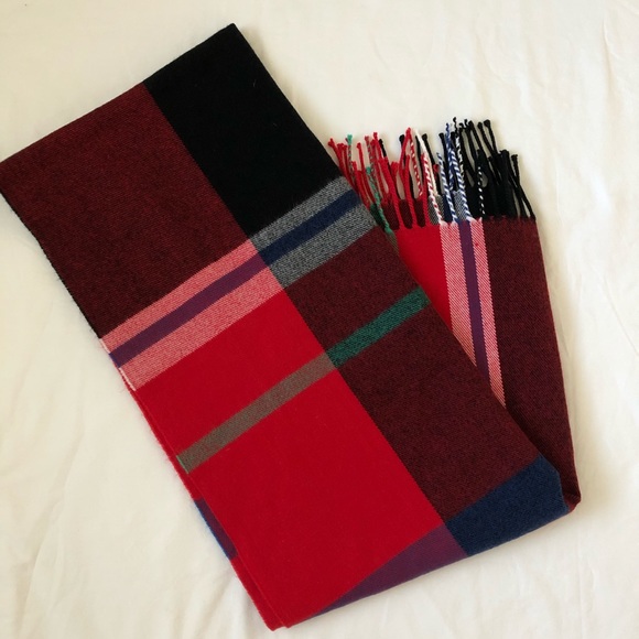 J. Crew Red and Blue Plaid Scarf - Picture 4 of 6